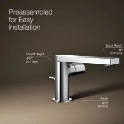 Single-handle bathroom sink faucet with Cylindrical handle, 1.2 gpm