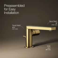 Single-handle bathroom sink faucet with Cylindrical handle, 1.2 gpm