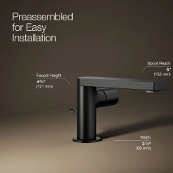 Single-handle bathroom sink faucet with Cylindrical handle, 1.2 gpm