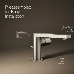 Single-handle bathroom sink faucet with Cylindrical handle, 1.2 gpm