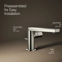 Single-handle bathroom sink faucet with Cylindrical handle, 1.2 gpm