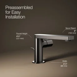 Single-handle bathroom sink faucet with Cylindrical handle, 1.2 gpm
