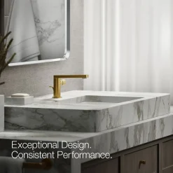 Single-handle bathroom sink faucet with Cylindrical handle, 1.2 gpm
