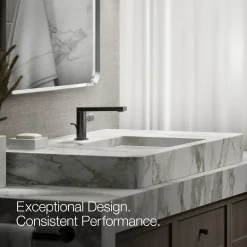 Single-handle bathroom sink faucet with Cylindrical handle, 1.2 gpm