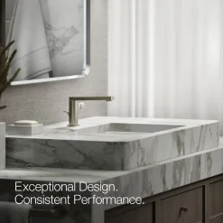 Single-handle bathroom sink faucet with Cylindrical handle, 1.2 gpm