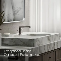 Single-handle bathroom sink faucet with Cylindrical handle, 1.2 gpm