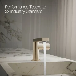 Single-handle bathroom sink faucet with Cylindrical handle, 1.2 gpm