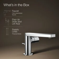 Single-handle bathroom sink faucet with Cylindrical handle, 1.2 gpm