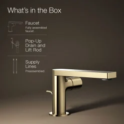Single-handle bathroom sink faucet with Cylindrical handle, 1.2 gpm
