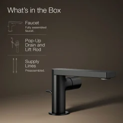 Single-handle bathroom sink faucet with Cylindrical handle, 1.2 gpm