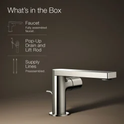 Single-handle bathroom sink faucet with Cylindrical handle, 1.2 gpm