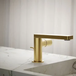 Single-handle bathroom sink faucet with Cylindrical handle, 1.2 gpm