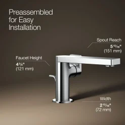 Single-handle bathroom sink faucet with Lever handle, 1.2 gpm