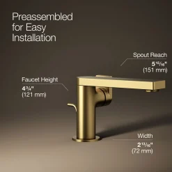 Single-handle bathroom sink faucet with Lever handle, 1.2 gpm