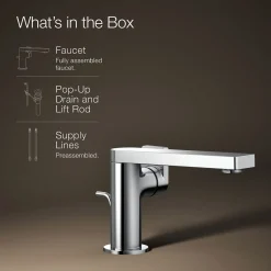 Single-handle bathroom sink faucet with Lever handle, 1.2 gpm