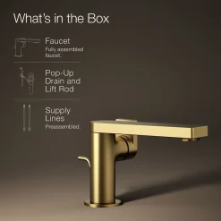Single-handle bathroom sink faucet with Lever handle, 1.2 gpm