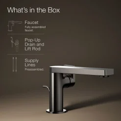 Single-handle bathroom sink faucet with Lever handle, 1.2 gpm
