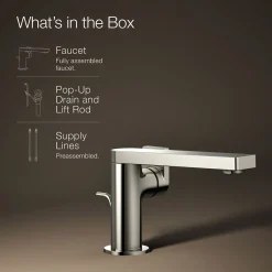 Single-handle bathroom sink faucet with Lever handle, 1.2 gpm