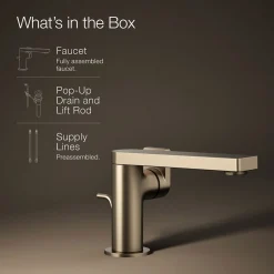 Single-handle bathroom sink faucet with Lever handle, 1.2 gpm