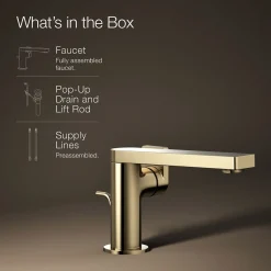 Single-handle bathroom sink faucet with Lever handle, 1.2 gpm