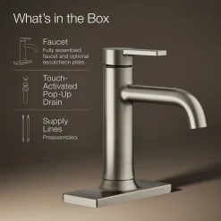 Single-handle bathroom sink faucet, 1.2 gpm