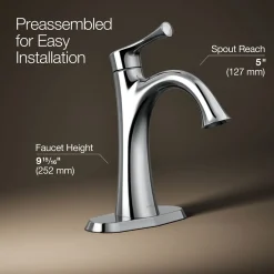 Single-handle bathroom sink faucet, 1.2 gpm
