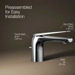 Single-handle bathroom sink faucet, 1.2 gpm