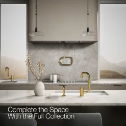 Single-handle kitchen sink faucet with two-function extended-reach spout and side sprayer