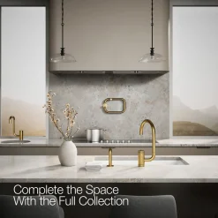 Single-handle kitchen sink faucet with two-function extended-reach spout and side sprayer