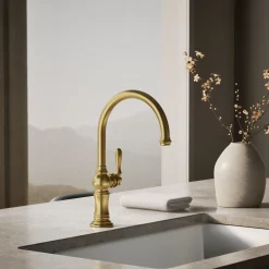 Single-handle kitchen sink faucet