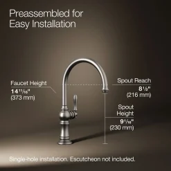 Single-handle kitchen sink faucet