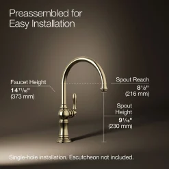 Single-handle kitchen sink faucet