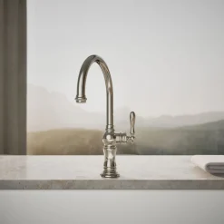 Single-handle kitchen sink faucet