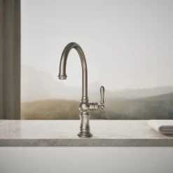 Single-handle kitchen sink faucet