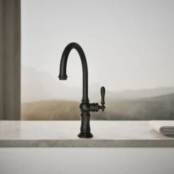 Single-handle kitchen sink faucet