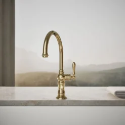 Single-handle kitchen sink faucet