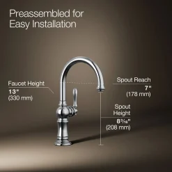 Single-handle kitchen sink faucet