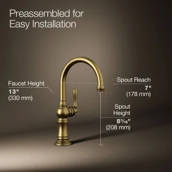 Single-handle kitchen sink faucet