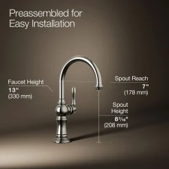 Single-handle kitchen sink faucet