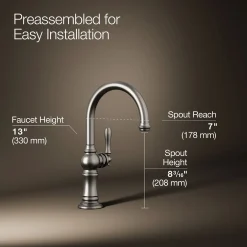 Single-handle kitchen sink faucet