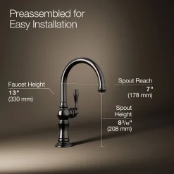 Single-handle kitchen sink faucet