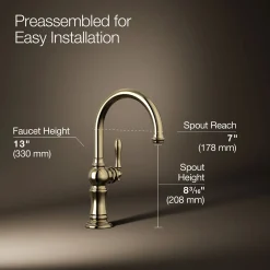 Single-handle kitchen sink faucet