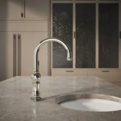 Single-handle kitchen sink faucet