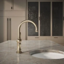 Single-handle kitchen sink faucet