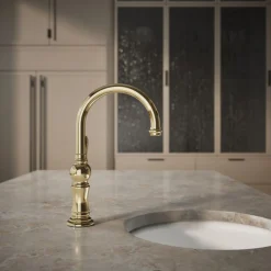 Single-handle kitchen sink faucet