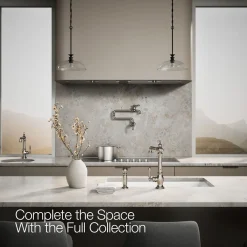 Single-handle kitchen sink faucet with side sprayer