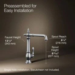 Single-handle kitchen sink faucet
