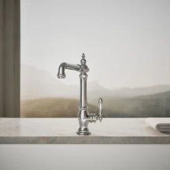 Single-handle kitchen sink faucet