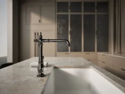 Single-handle kitchen sink faucet