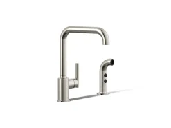 Single-handle kitchen sink faucet with side sprayer